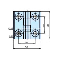 GL-13208 Schwarzer elektrischer Schrank flacher Türscharnier 50*50